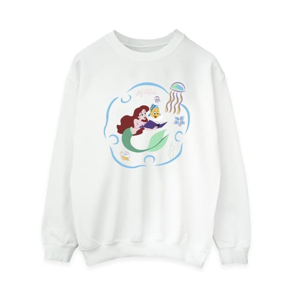 Disney Womens/Ladies The Little Mermaid Reading A Book Sweatshirt
