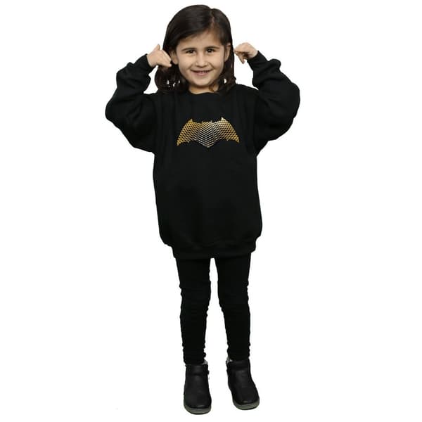 DC Comics Girls Justice League Movie Batman Logo Textured Sweatshirt
