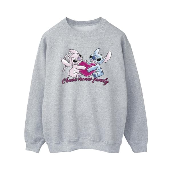 Disney Lilo And Stitch Ohana Heart With Angel - Sweatshirt för kvinnor/damer