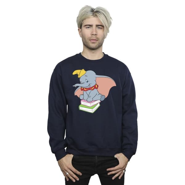 Disney Mens Dumbo Sitter På Böcker Sweatshirt