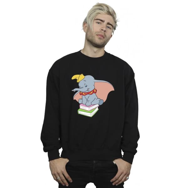 Disney Mens Dumbo Sitter På Böcker Sweatshirt