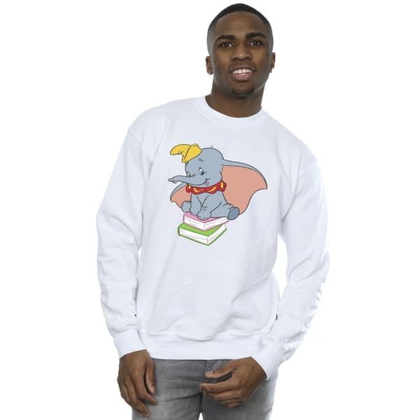 Disney Mens Dumbo Sitter På Böcker Sweatshirt