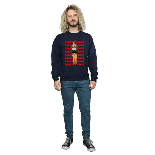 Elf Mens Buddy Santa Scream Sweatshirt