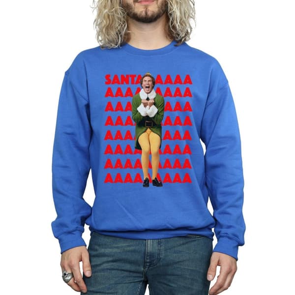 Elf Mens Buddy Santa Scream Sweatshirt