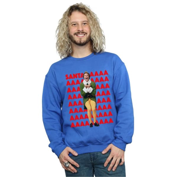 Elf Mens Buddy Santa Scream Sweatshirt