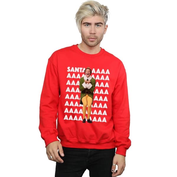 Elf Mens Buddy Santa Scream Sweatshirt