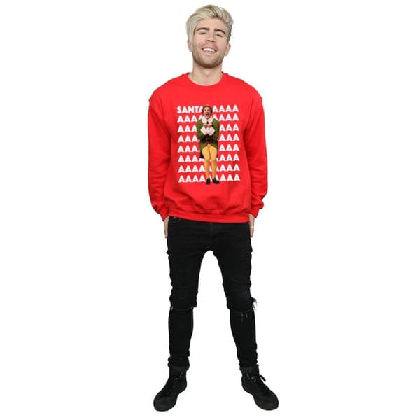 Elf Mens Buddy Santa Scream Sweatshirt