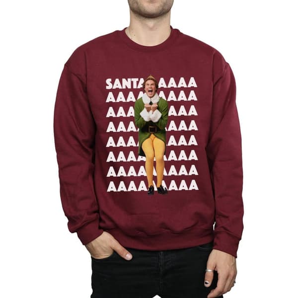 Elf Mens Buddy Santa Scream Sweatshirt