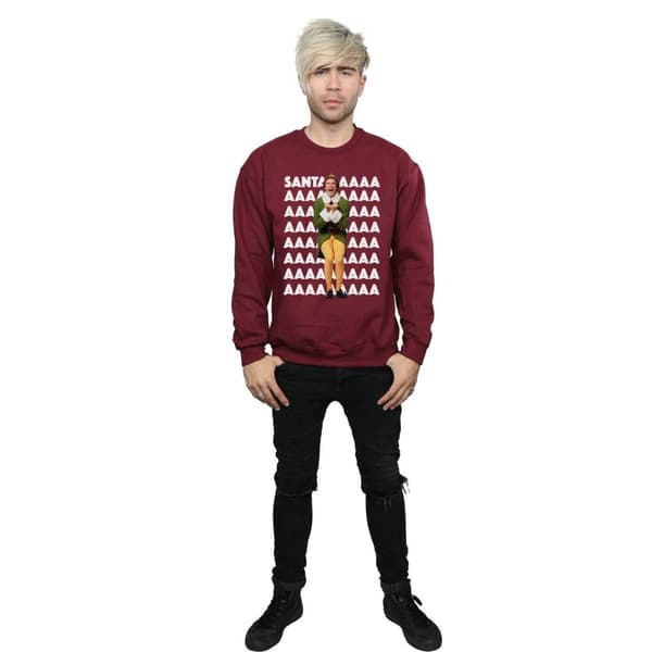 Elf Mens Buddy Santa Scream Sweatshirt