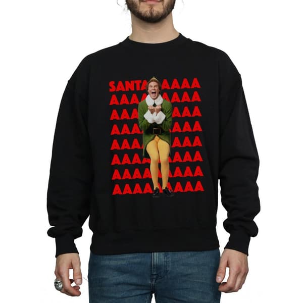 Elf Mens Buddy Santa Scream Sweatshirt