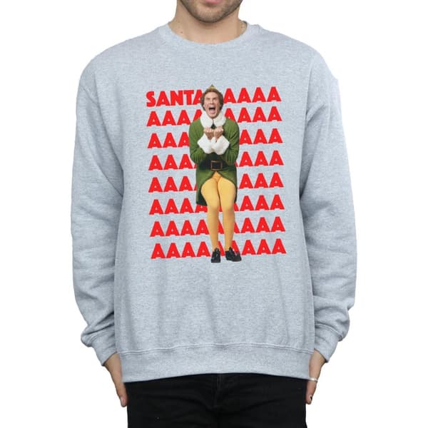 Elf Mens Buddy Santa Scream Sweatshirt