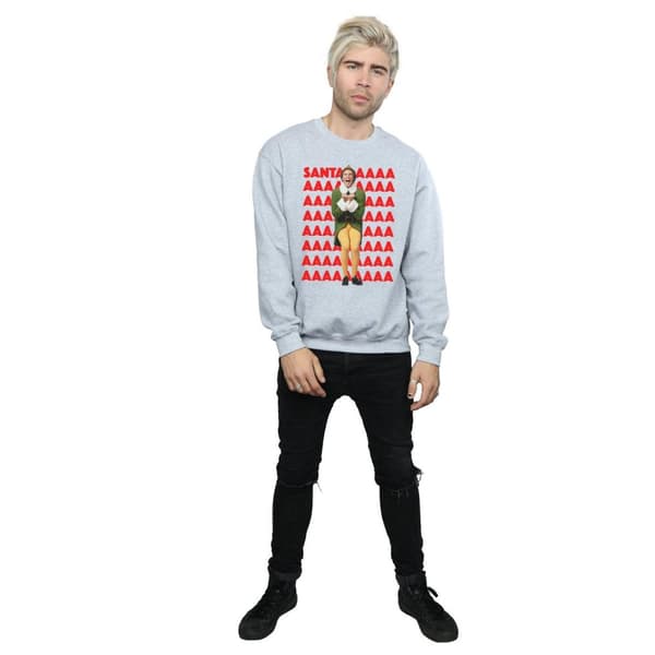 Elf Mens Buddy Santa Scream Sweatshirt