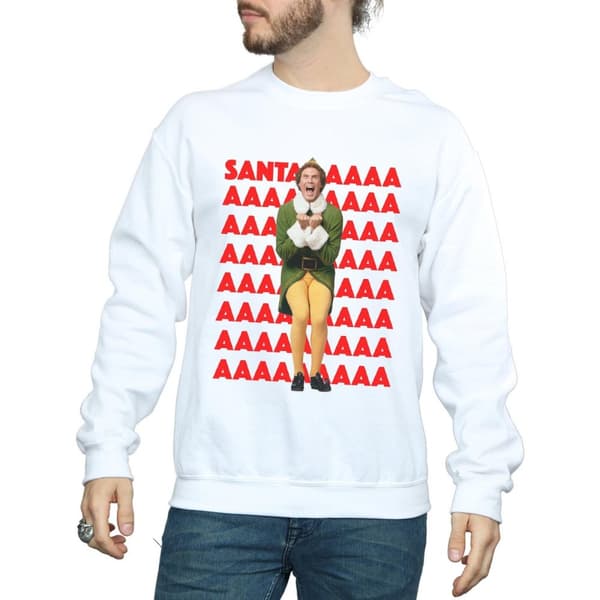 Elf Mens Buddy Santa Scream Sweatshirt