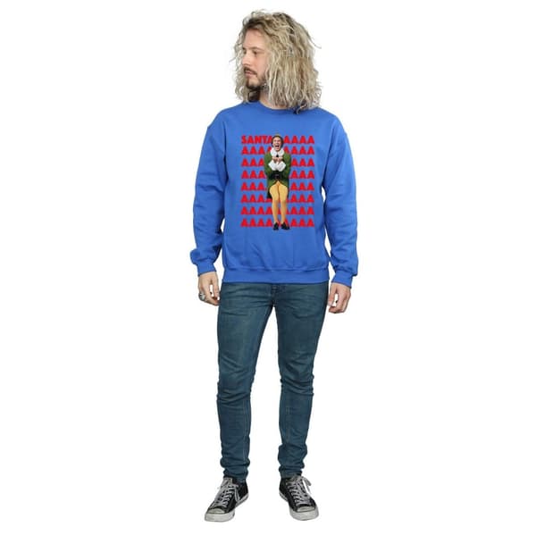 Elf Mens Buddy Santa Scream Sweatshirt