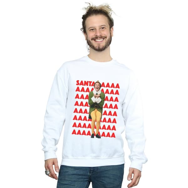 Elf Mens Buddy Santa Scream Sweatshirt