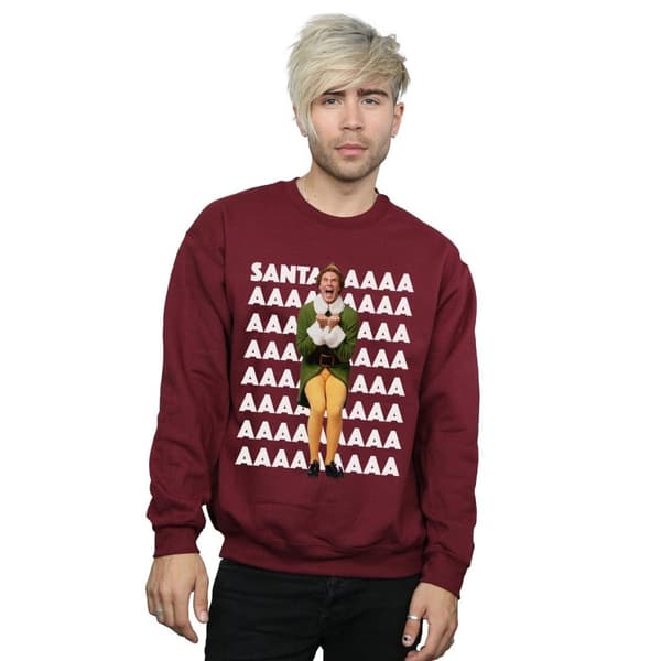 Elf Mens Buddy Santa Scream Sweatshirt