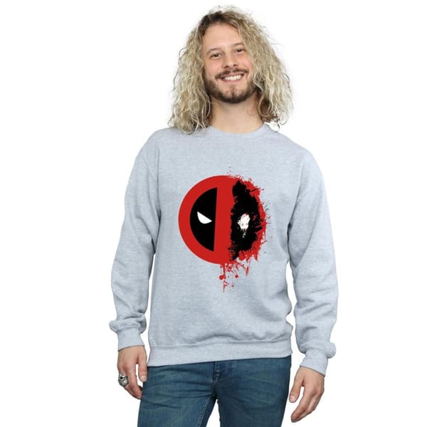 Marvel Mens Deadpool Split Splat Logo Sweatshirt
