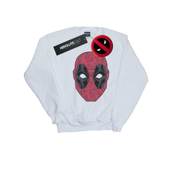 Marvel Mens Deadpool Head Of Roses Sweatshirt