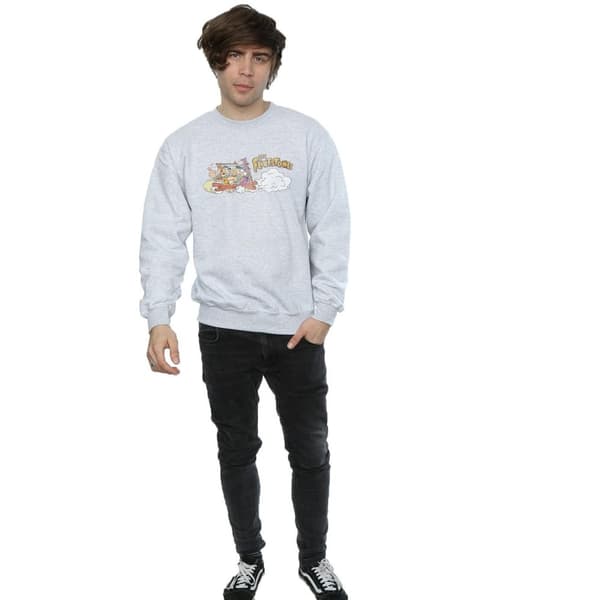 The Flintstones Mens Family Car Distressed Sweatshirt