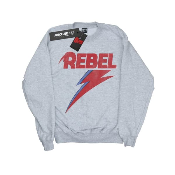 David Bowie Sweatshirt "Rebel" med tryck för herrar