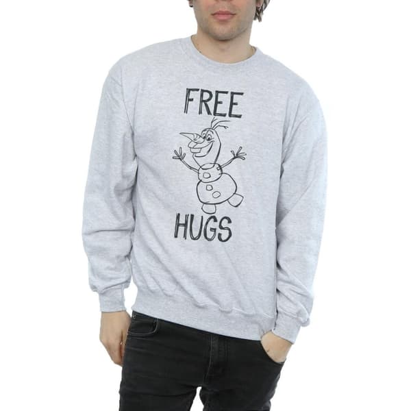 Disney Mens Frozen Olaf Free Hugs Sweatshirt