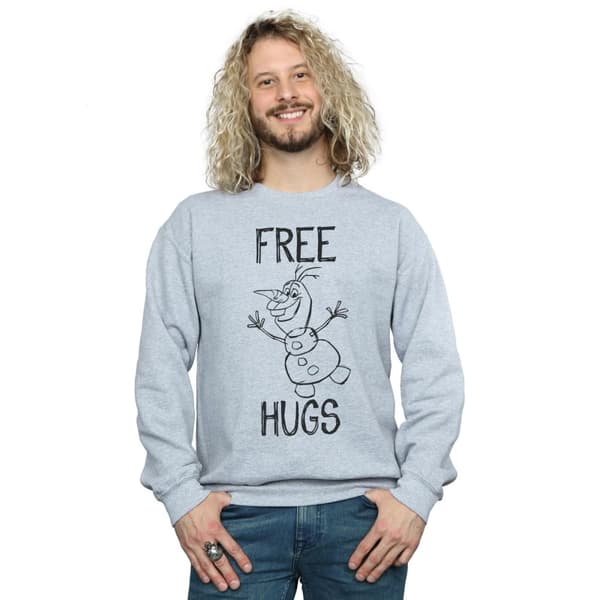 Disney Mens Frozen Olaf Free Hugs Sweatshirt