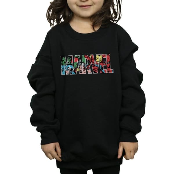 Marvel Comics Sweatshirt med logotyp och insida för flickor
