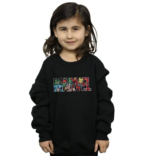 Marvel Comics Sweatshirt med logotyp och insida för flickor