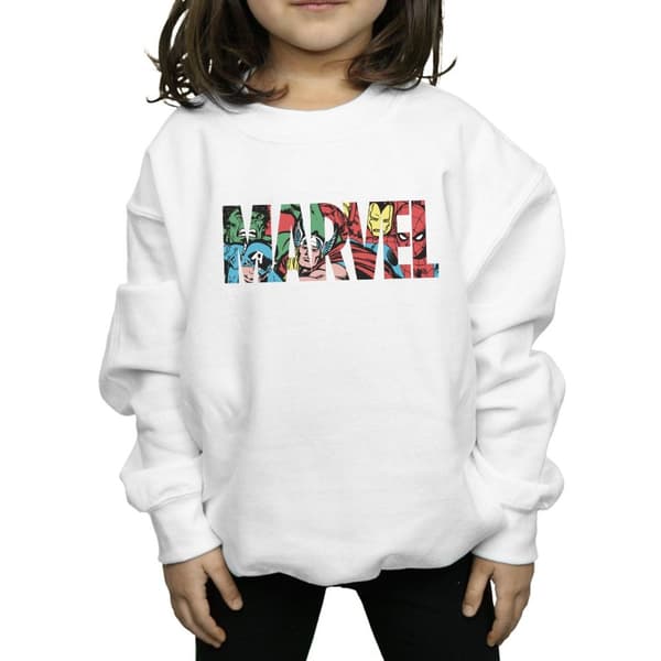 Marvel Comics Sweatshirt med logotyp och insida för flickor