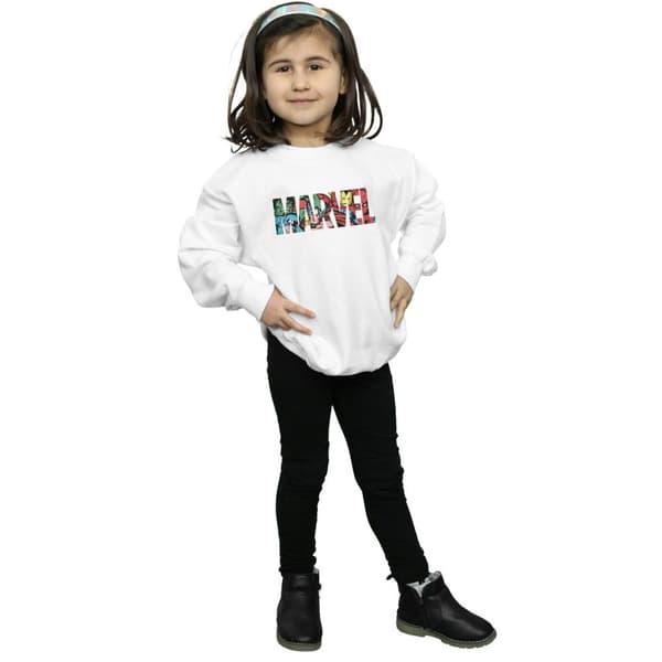 Marvel Comics Sweatshirt med logotyp och insida för flickor
