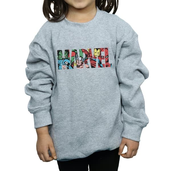 Marvel Comics Sweatshirt med logotyp och insida för flickor