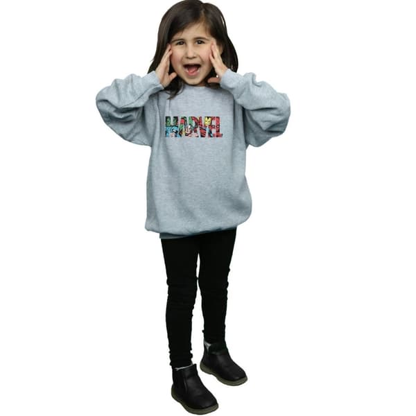 Marvel Comics Sweatshirt med logotyp och insida för flickor