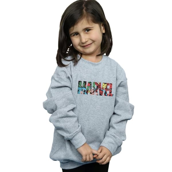 Marvel Comics Sweatshirt med logotyp och insida för flickor