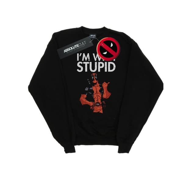 Marvel Mens Deadpool I´m With Stupid Sweatshirt