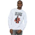 Miniatyrbilde 2 av 3: Marvel Mens Deadpool I´m With Stupid Sweatshirt