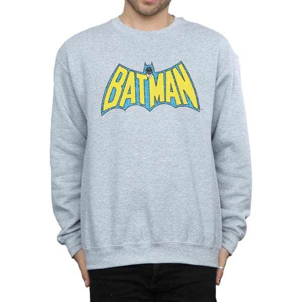 DC Comics Batman-tröja med krackelerad logotyp för herrar