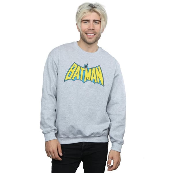 DC Comics Batman-tröja med krackelerad logotyp för herrar