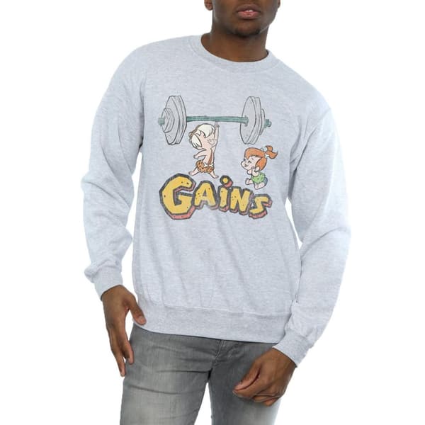 The Flintstones Mens Bam Bam Gains Distressed Sweatshirt