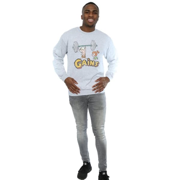 The Flintstones Mens Bam Bam Gains Distressed Sweatshirt