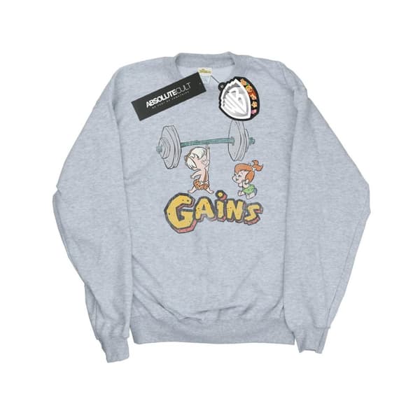 The Flintstones Mens Bam Bam Gains Distressed Sweatshirt