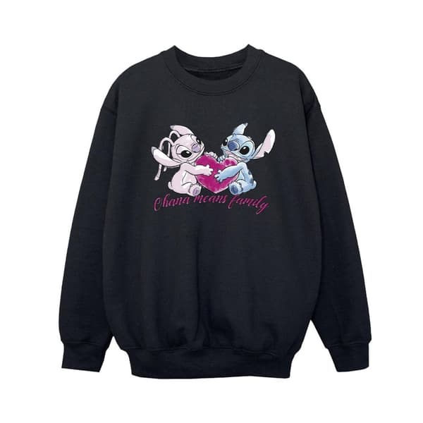 Disney Boys Lilo And Stitch Ohana Heart With Angel Sweatshirt
