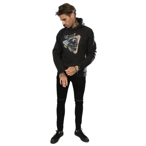 Marvel Mens Guardians Of The Galaxy Neon Rocket Hoodie