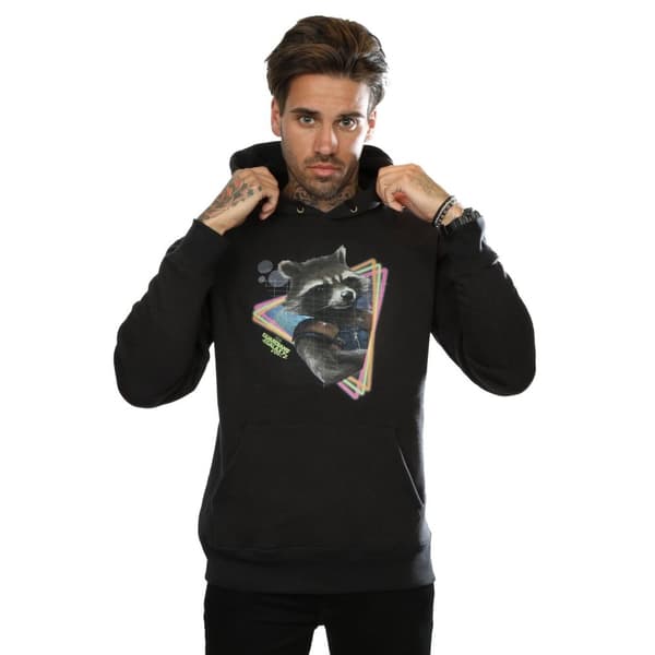 Marvel Mens Guardians Of The Galaxy Neon Rocket Hoodie