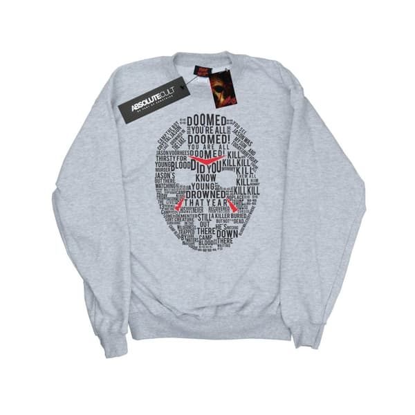 Friday 13th Mens Jason Text Mask Sweatshirt