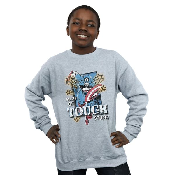 Marvel Boys Captain America Made Of Tough Stuff Sweatshirt