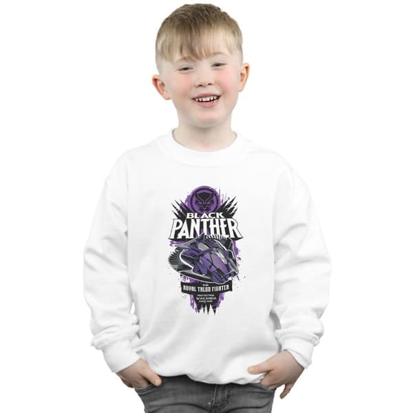 Marvel Boys Black Panther Talon Fighter Badge Sweatshirt