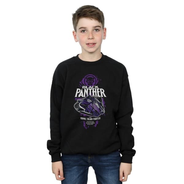 Marvel Boys Black Panther Talon Fighter Badge Sweatshirt