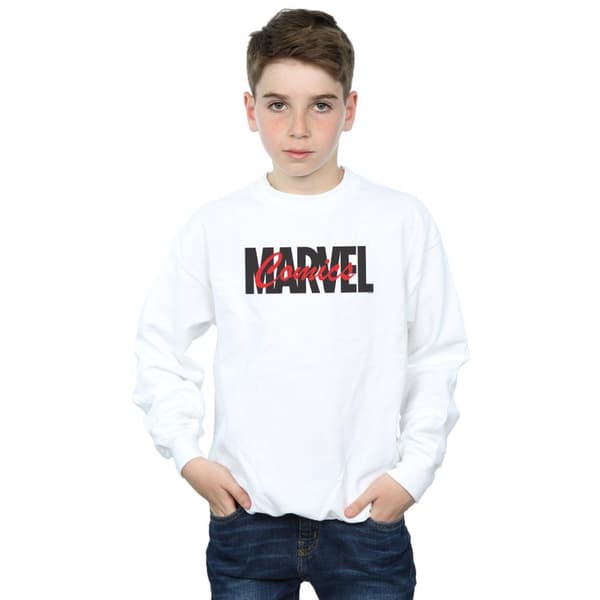 Marvel Boys Red Font Logo Sweatshirt