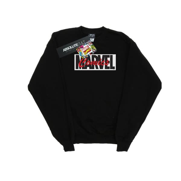 Marvel Boys Red Font Logo Sweatshirt Black 9-11 Years