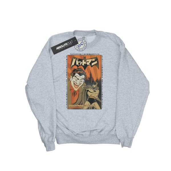 DC Comics Mens The Joker Cover Sweatshirt Sports Grey S